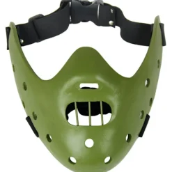 Halloween Maske Hannibal Lecter Maske Skræmmende Halloween Rollespil Realistisk Horror Morder Maske Halvt Ansigt Hovedbeklædning Harpiks-FY Brown