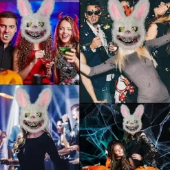 Halloween Maske Horror Kanin Maske, Skræmmende Halloween Maske til Voksne Børn, Sjov Kanin Maske til Halloween Kostume, Karneval Fest, Cosplay Maskerade | Fyndiq