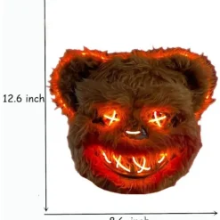 Halloween Maske, LED Gysermaske til Halloween, Realistisk Dyremaske. Sjove masker til