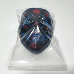 Halloween Maske, LED Lysende Purge Maske, Purge Maske Kostume, Halloween Masker Kostume til Mænd Kvinder Børn (stemmestyret)(Grøn)