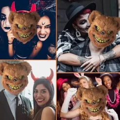 Halloween Maske Skræmmende Bjørn Maske, Horror Dyreansigtsmasker til Voksne Børn, Sjov Maske til Halloweenfest Kostume Cosplay Maskerade