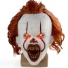Halloween Maske Skræmmende Pennywise Skræmmende klovn Helansigt Horror Kostume Fest Ferie Cosplay Dekoration Rekvisitter Voksen