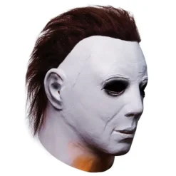 Halloween Michael Myers Maske, Horror Horror Hit Film Spil Ansigt Hovedbeklædning med Hår Fuld Hovedmaske Kostume