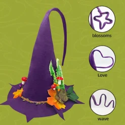 Halloween- og påskefest: Lilla svampehat og sjov udklædning