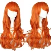 Halloween One Piece Nami Cosplay Paryk Lang Orange Bølge Side Pandehår Anime Tegneserie Kostume Parykker -NMAOV (FMY)