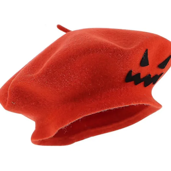 Halloween Party Hat, Kreativt Græskar Beret, Fransk Stil, Letvægts, Casual, Klassisk, Orange Hue, Jack-O-Lantern Kostume, Halloween Tilbehør P
