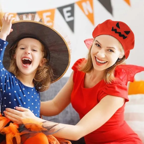 Halloween Party Hat, Kreativt Græskar Beret, Fransk Stil, Letvægts, Casual, Klassisk, Orange Hue, Jack-O-Lantern Kostume, Halloween Tilbehør P