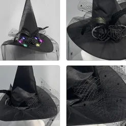 Halloween Party Heksehat - Transparent Spids Hat - Cosplay Tilbehør - Unik Heksehat