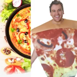 Halloween Pizza Kostume Sæt til Voksne Sjove Mad Outfit Unisex Kostume Style2