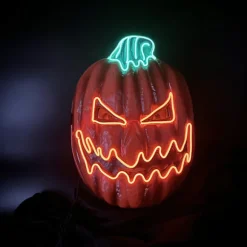 Halloween Påskefest Bold Skræmmende Græskar Hoved LED Lysende Maske