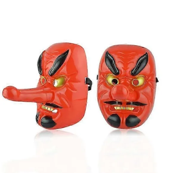 Halloween Rød Tengu Maske Party cosplay maske