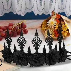Halloween Rose Gothic Garland Crown Hovedbånd til Kvinder, Pige, Voksne Witcher Makeup Hår Tilbehør