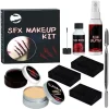 Halloween SFX Makeup Kit Zombie Vampire Skin Wax Falsk Blod Gel Ar Vand Blod Spray Svamp Sølv Skraber Cosplay