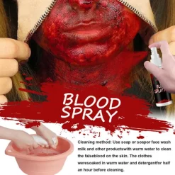 Halloween SFX Makeup Kit Zombie Vampire Skin Wax Falsk Blod Gel Ar Vand Blod Spray Svamp Sølv Skraber Cosplay