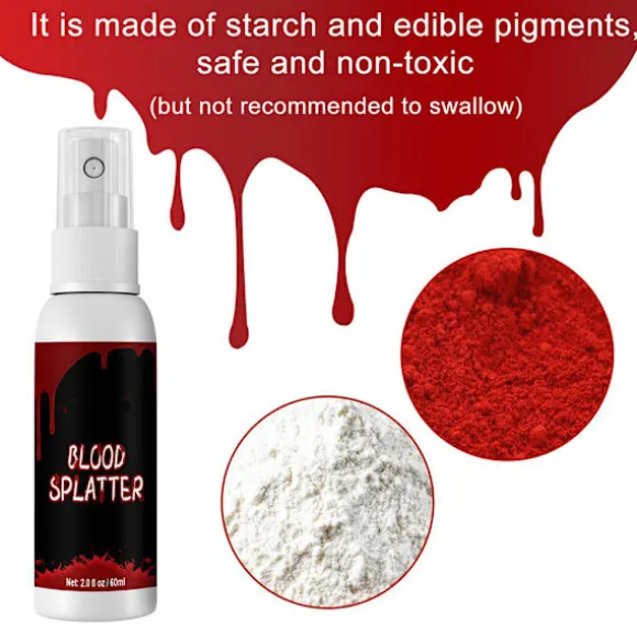 Halloween SFX Makeup Kit Zombie Vampire Skin Wax Falsk Blod Gel Ar Vand Blod Spray Svamp Sølv Skraber Cosplay