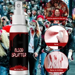 Halloween SFX Makeup Kit Zombie Vampire Skin Wax Falsk Blod Gel Ar Vand Blod Spray Svamp Sølv Skraber Cosplay