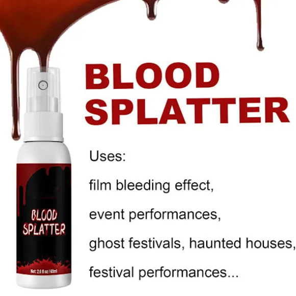 Halloween SFX Makeup Kit Zombie Vampire Skin Wax Falsk Blod Gel Ar Vand Blod Spray Svamp Sølv Skraber Cosplay