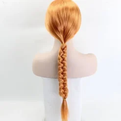Halloween Shrek Kvinder Prinsesse Fiona Paryk Monster Finona Rollespil Orange Brun Flettet Hår Paryk Cosplay Tilbehør