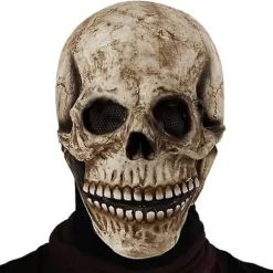 Halloween Skelet Maske, Uhyggelig Halloween Fuld Hoved Skalle Maske med Bevægelig Kæbe, 3D Halloween Masker til Mænd Cosplay Universal Voksenstørrelse | Fyndiq