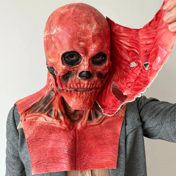 Halloween skræmmende dobbeltlags bevægelig lædermaske 1 stk.