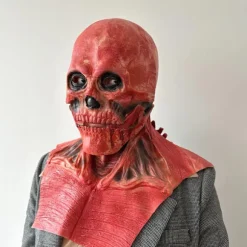 Halloween skræmmende dobbeltlags bevægelig lædermaske 1 stk.