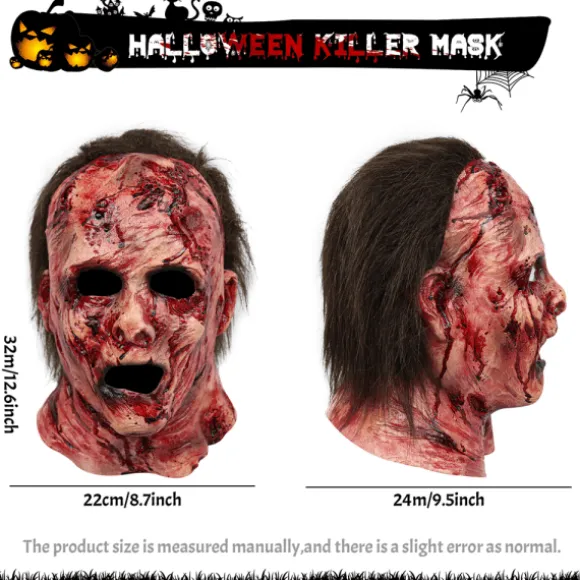 Halloween Skræmmende Maske, Blodig Maske Halloween Skull Maske B