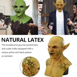 Halloween Skræmmende Maske Latex Gul Imp Dæmon Maske Trolde Klovn Halloween Spøgelse Vampyr Cosplay Kostume Masker