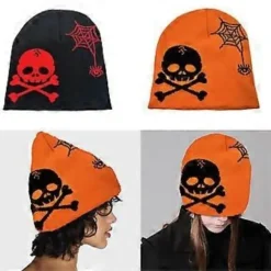 Halloween Stil Voksen Hue Elastisk Vindtæt Hat Ørevarmer Hat Varm Vinter Voksen Cykling Skiudstyr Orange (Orange)