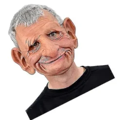 Halloween Store Ører Gammel Mand Maske Skræmmende Mand Hovedbeklædning Helmaske Cosplay Festrekvisit