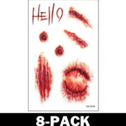 Halloween Tatovering Åbne Sår 8-Pack