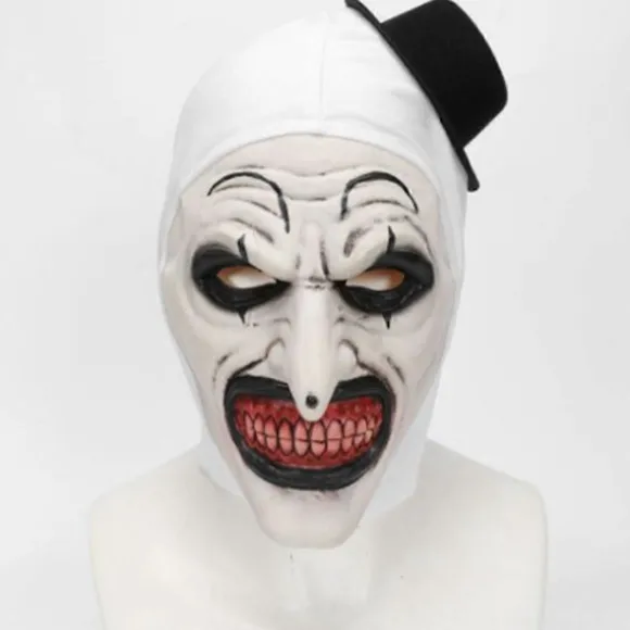 Halloween Terrifier Maske Mördarclown Maske Skræmmende Joker Kostume Halloween Rædsel Skræmmende Maske til Voksne-FA-