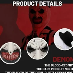 Halloween Terrifier Maske Mördarclown Maske Skræmmende Joker Kostume Halloween Rædsel Skræmmende Maske til Voksne-FA-