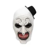 Halloween Terrifier Maske Klovnemaske Skræmmende Joker Kostume Halloween Horror Krybende Maske til Voksne Mænd Kvinder