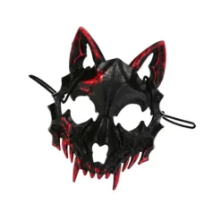 Halloween Ulvemaske Skræmmende Dyre Cosplay til Natklub Festival Fancy Dress Hvid Black 21 cm x 17 cm