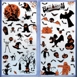 Halloween Vinduesdekorationer, Nem Installation, Charmerende Unikke Designs Premium PVC, Dobbeltsidet Ingen Rester til Hjemmet Supermarkeder Skoler