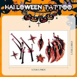 Halloween Zombie Makeup Tatoveringer, Falske Ar Sår Midlertidige Klistermærker Blod Sår Sting Realistisk Mønster Vampyr Bidmærker Voksne Børn Klovn Prank Ma | Fyndiq