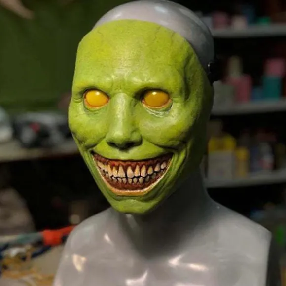 Halloween Zombie Maske Smilende Dæmoner Den Onde Cosplay Rekvisit Skræmmende Maske Realistisk Maskerade Maske Spøgelse Skræmmende Maske (LGL) white