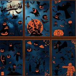 Halloweendekorationer til hjemsøgte huse, Halloween-vinduesklistermærker med vandtæt funktion til en uhyggelig fest