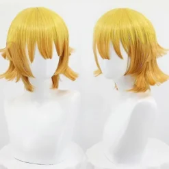 Halloweenfest Demon Slayer Agatsuma Zenitsu Cosplay Festdragt Anime Sæt Gaver Kun Paryk, CJY Kun Paryk Only Wig S