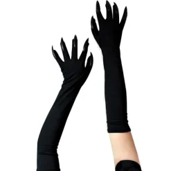 Halloween-handsker Voksne Halloween-kløer Lange sorte dyrefødder Handsker med skræmmende lange negle Sjovt spøgelse Black Nails