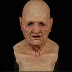 Halloween-latexmaske - Gammel mand Dekor Realistisk Ansigtsmaske til Menneskelig Rynke-FA- A