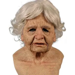Halloween-latexmaske - Gammel mand Dekor Realistisk Ansigtsmaske til Menneskelig Rynke