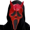 Halloweenmaske – Scream Maske – Skrigende Maske med Horn – Spøgelseshus & Maskerade – Halloween Gyser Scream Maske – Latex Materiale – 48x18 cm