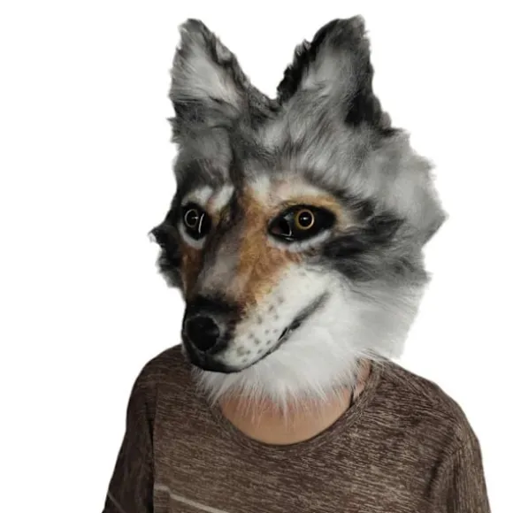 Halloweenmaske sceneoptræden rekvisitter ulv hund cos udklædning