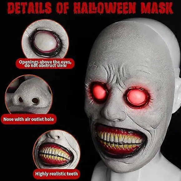 Halloweenmaske, Skræmmende Halloweenmaske til Kvinder Mænd, Skræmmende Halloween Kaninmaske, Horror Blodig Maske til Halloweenkostume