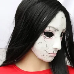 Halloween-maske til mænd, rædselsspøgelseshus, rumflugt, skelet, kvindeligt spøgelse, zombie, ulækker, skræmmende grimasse, hovedbeskyttelse_tfrf