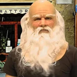 Halloween-masker til voksne, julemandsmasker med hvidt skæg i latex, søde julemasker til børn og voksne, helmaske til cosplay-kostume, julefest, karneval | Fyndiq