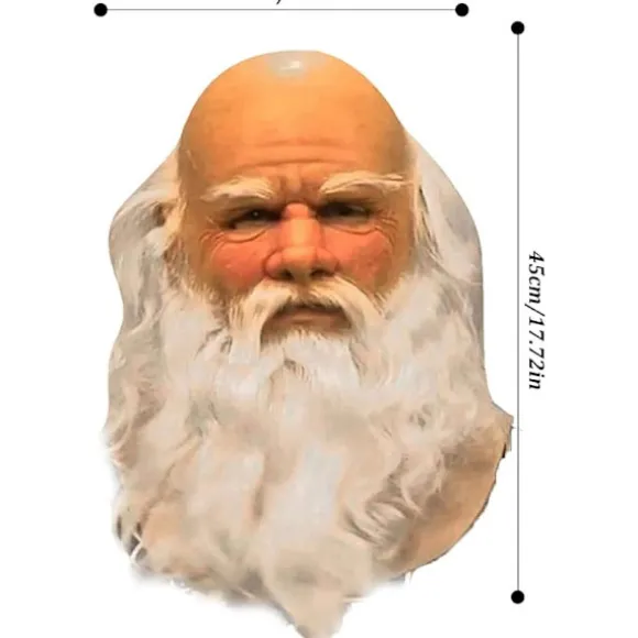 Halloween-masker til voksne, julemandsmasker med hvidt skæg i latex, søde julemasker til børn og voksne, helmaske til cosplay-kostume, julefest, karneval | Fyndiq