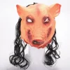 Halloween-tilbehør Halloween rekvisitter performance rekvisitter gris maske med hår gris hovedmaske horror hovedbeklædning