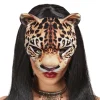 Halv ansigtsdyr gepard maske cosplay kostume pandebånd hallo